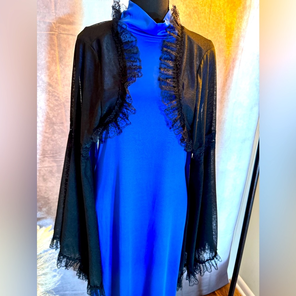 Lace Black cropped Bolo Jacket